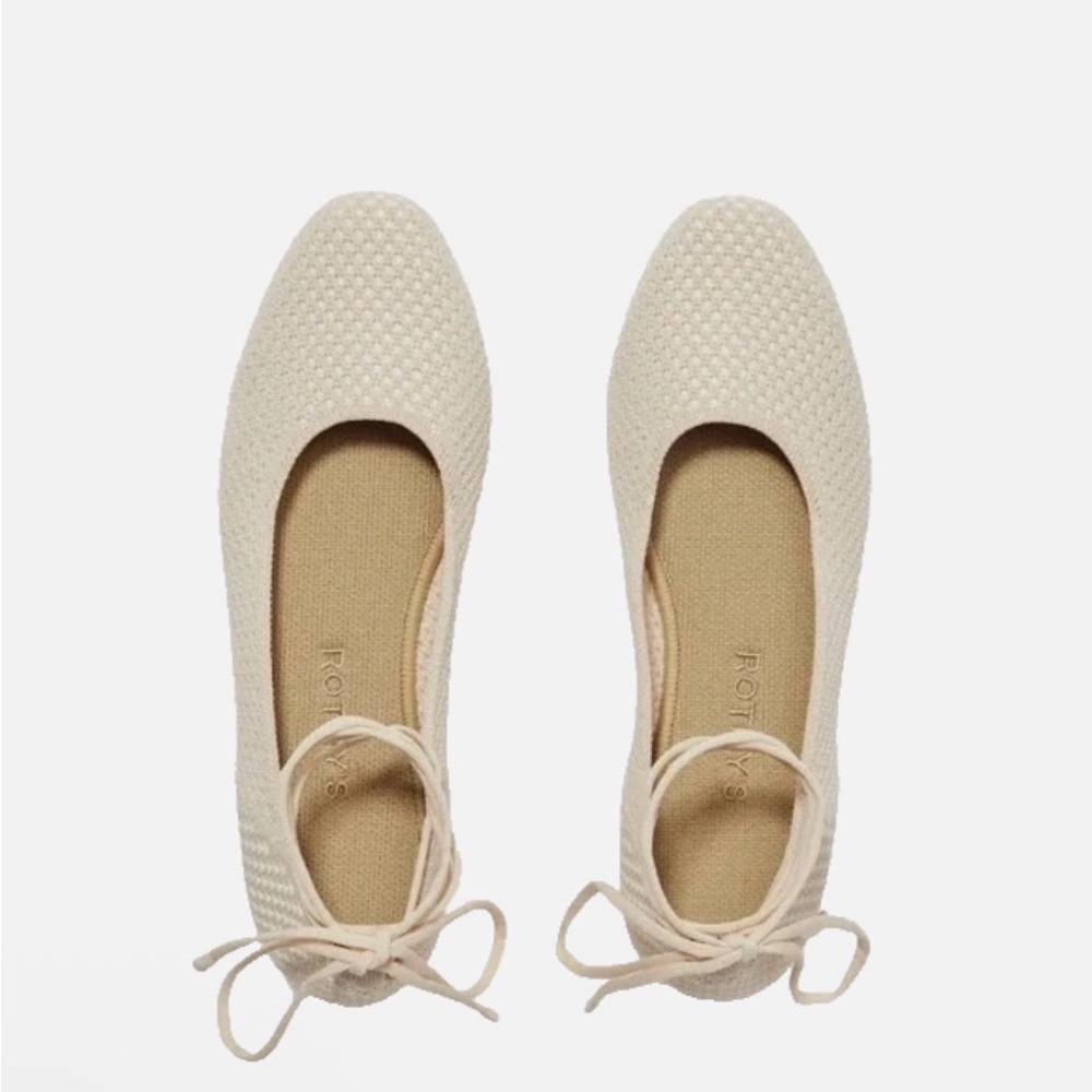 Rothy's Cream Square Wrap Ballet Flat